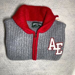 NEW AE American Eagle Outfitters Women's Size L Varsity Knit Jacket Sweater